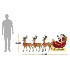 Home Accents Holiday 9 Ft. Giant-Sized LED Santa's Sleigh With Reindeer Holiday Yard Decoration Y9 -Christmas Decor Shop home accents holiday christmas yard decorations 25pa02782 a0 1000