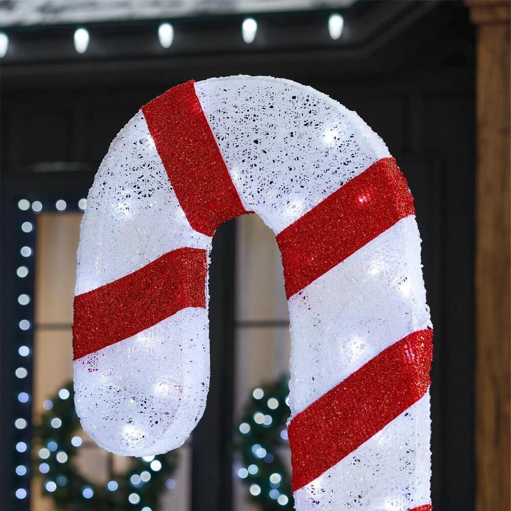 Home Accents Holiday 6 Ft. Icicle Shimmer Twinkling LEDCandy Cane With Red Bow Holiday Yard Decoration Y16 7 Home Accents Holiday 6 Ft. Icicle Shimmer Twinkling LEDCandy Cane With Red Bow Holiday Yard Decoration Y16 - Image 5