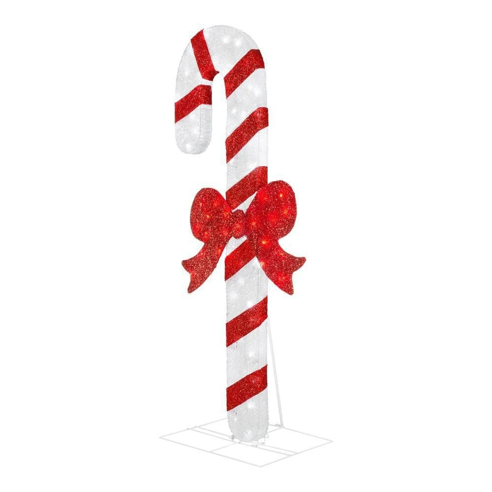 Home Accents Holiday 6 Ft. Icicle Shimmer Twinkling LEDCandy Cane With Red Bow Holiday Yard Decoration Y16 5 Home Accents Holiday 6 Ft. Icicle Shimmer Twinkling LEDCandy Cane With Red Bow Holiday Yard Decoration Y16 - Image 3