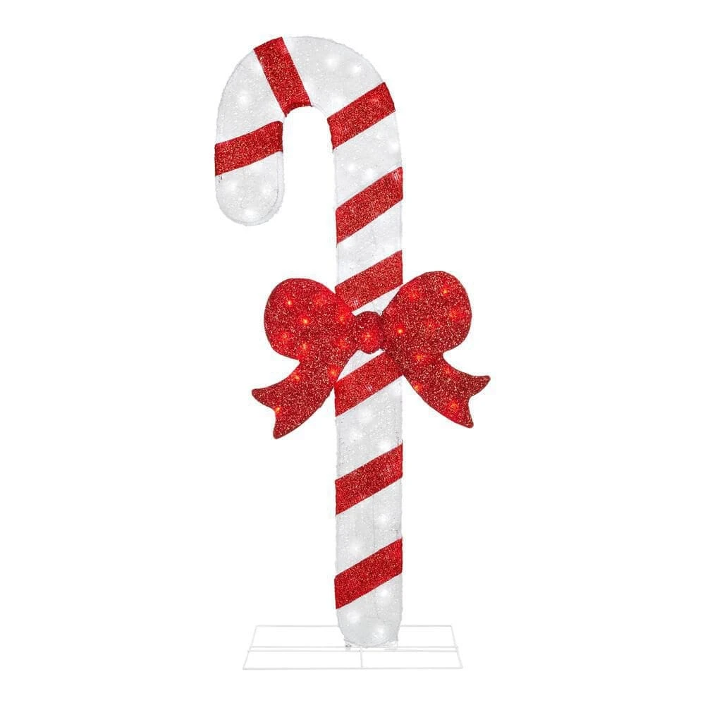 Home Accents Holiday 6 Ft. Icicle Shimmer Twinkling LEDCandy Cane With Red Bow Holiday Yard Decoration Y16 3 Home Accents Holiday 6 Ft. Icicle Shimmer Twinkling LEDCandy Cane With Red Bow Holiday Yard Decoration Y16