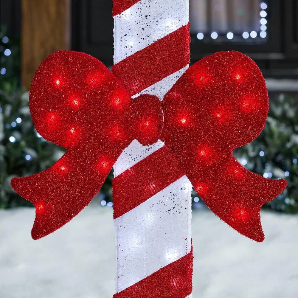 Home Accents Holiday 6 Ft. Icicle Shimmer Twinkling LEDCandy Cane With Red Bow Holiday Yard Decoration Y16 8 Home Accents Holiday 6 Ft. Icicle Shimmer Twinkling LEDCandy Cane With Red Bow Holiday Yard Decoration Y16 - Image 6