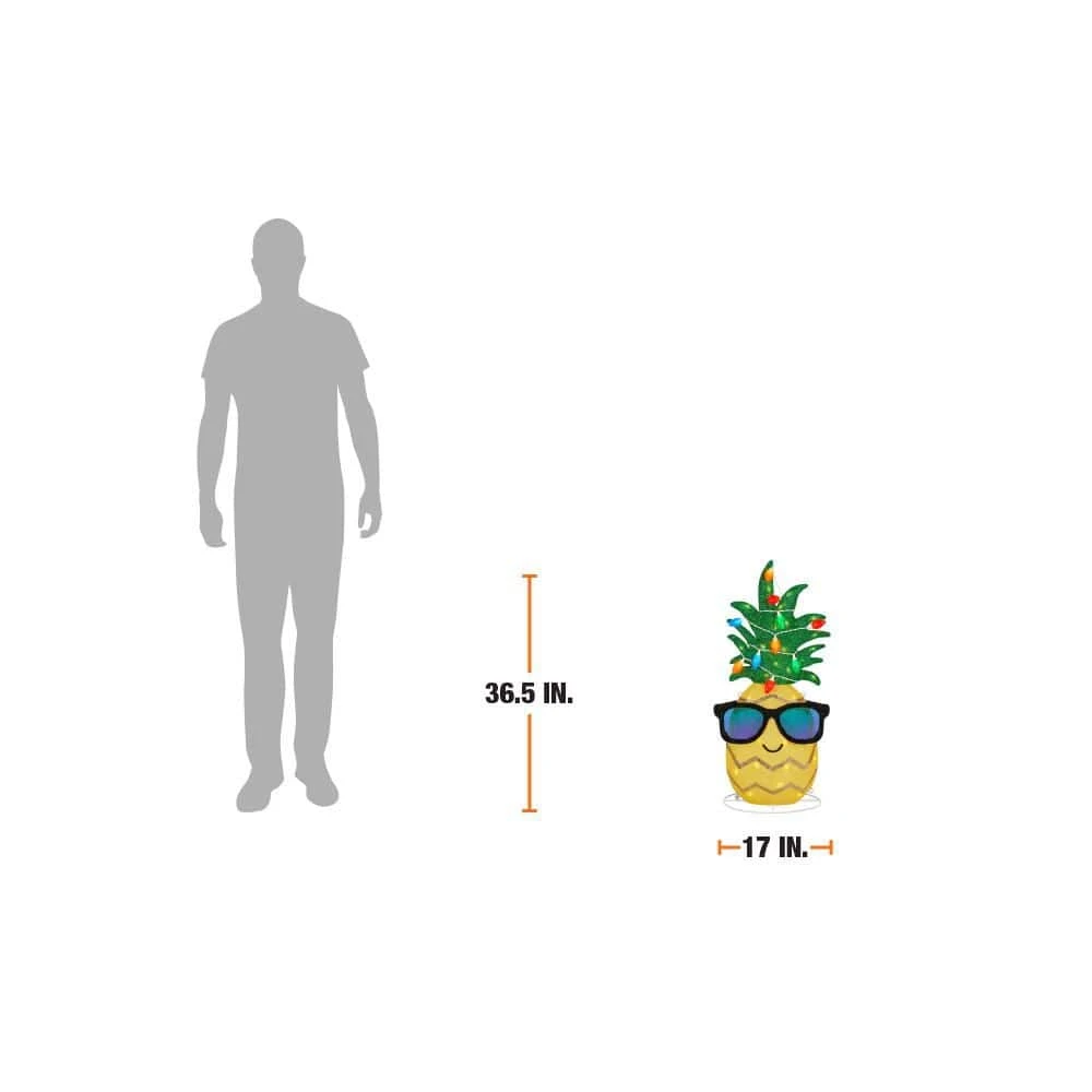 Home Accents Holiday 3 Ft. Coastal LED Pineapple Holiday Yard Decoration Y51 6 Home Accents Holiday 3 Ft. Coastal LED Pineapple Holiday Yard Decoration Y51 - Image 4