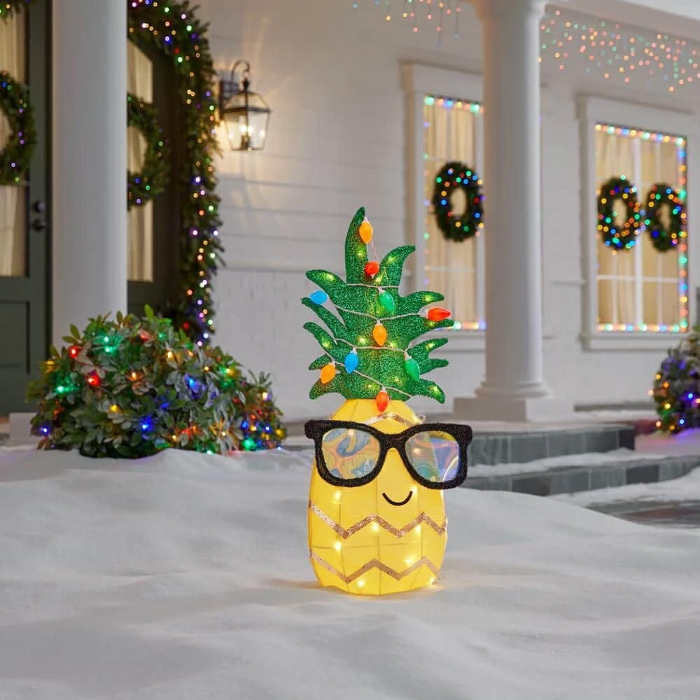 Home Accents Holiday 3 Ft. Coastal LED Pineapple Holiday Yard Decoration Y51 4 Home Accents Holiday 3 Ft. Coastal LED Pineapple Holiday Yard Decoration Y51 - Image 2