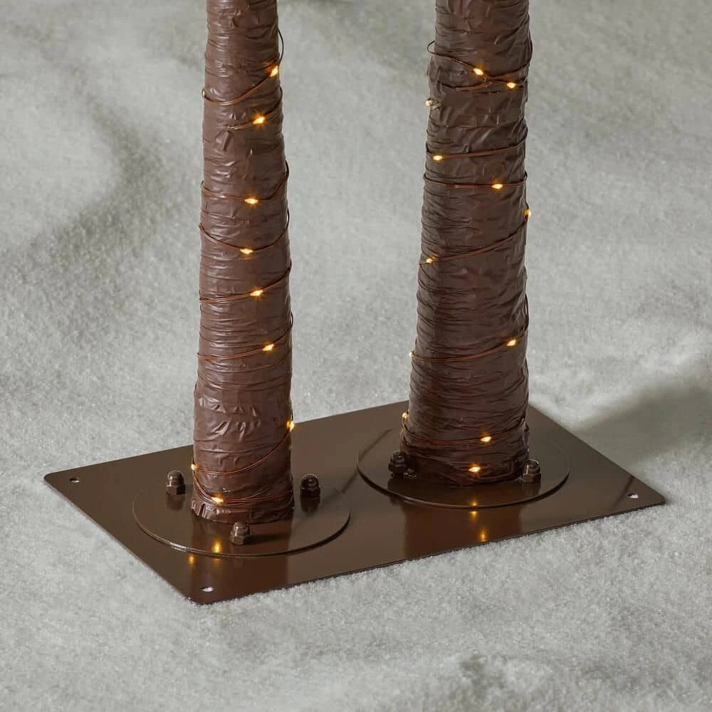 Home Accents Holiday 6 Ft. Coastal LED Double Palm Tree Holiday Yard Decoration Y54 8 Home Accents Holiday 6 Ft. Coastal LED Double Palm Tree Holiday Yard Decoration Y54 - Image 6