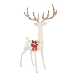 Home Accents Holiday 8.5 Ft. Polar Wishes Giant-Sized LED Buck With Bow Holiday Yard Decoration