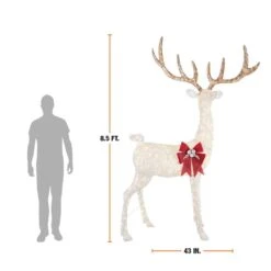 Home Accents Holiday 8.5 Ft. Polar Wishes Giant-Sized LED Buck With Bow Holiday Yard Decoration -Christmas Decor Shop home accents holiday christmas yard decorations ty285 1911 a0 1000