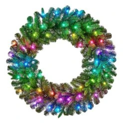 30 In Prelit Twinkly Swiss Mountain Wreath -Christmas Decor Shop home decorators collection christmas wreaths 22pg80058 d4 1000