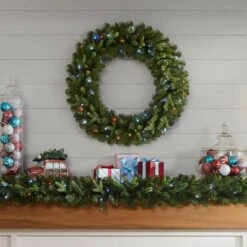 30 In Prelit Twinkly Swiss Mountain Wreath -Christmas Decor Shop home decorators collection christmas wreaths 22pg80058 e1 1000