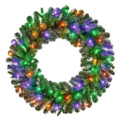 30 In Prelit Twinkly Swiss Mountain Wreath -Christmas Decor Shop home decorators collection christmas wreaths 22pg80058 fa 1000