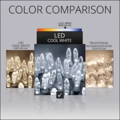 7 Ft. 70-Light M5 LED Cool White Twinkle Icicle Light Set -Christmas Decor Shop icicle lights 22016 44 1000