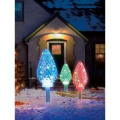 18.7 Ft. Color Blast Remote Controlled C35 Pathway Markers RGB LED Lights (3-Pack)