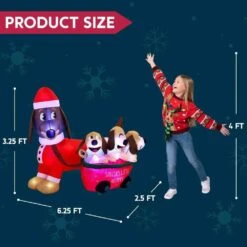 3.25 Ft H And 6.25 Ft W Long Christmas Puppy Inflatable With Built-in LEDs,Self-Inflatable For Dachshund Yard Decoration 14 3.25 Ft H And 6.25 Ft W Long Christmas Puppy Inflatable With Built-in LEDs,Self-Inflatable For Dachshund Yard Decoration -Christmas Decor Shop joyfy christmas inflatables 30209 b 1f 1000