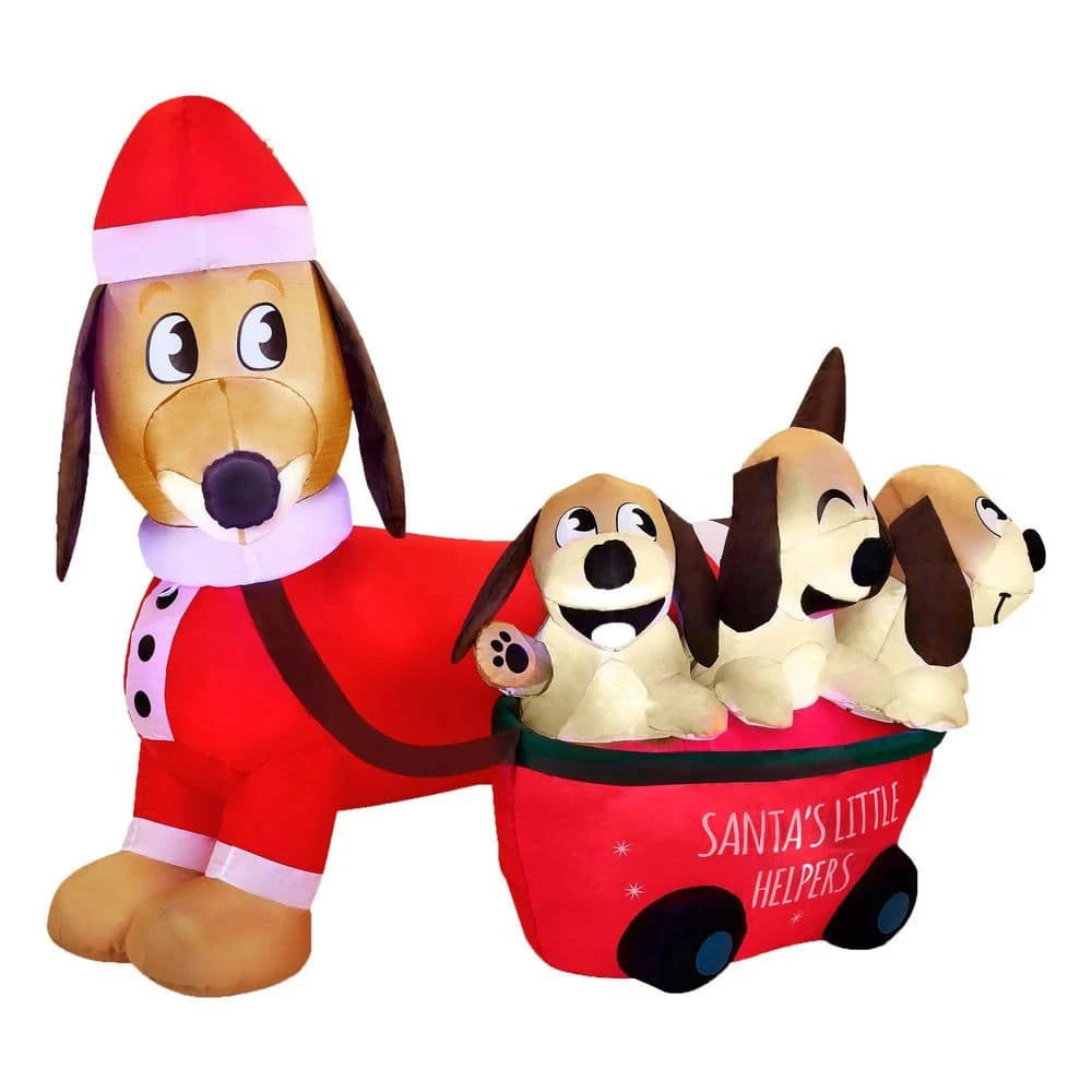 3.25 Ft H And 6.25 Ft W Long Christmas Puppy Inflatable With Built-in LEDs,Self-Inflatable For Dachshund Yard Decoration 3 3.25 Ft H And 6.25 Ft W Long Christmas Puppy Inflatable With Built-in LEDs,Self-Inflatable For Dachshund Yard Decoration