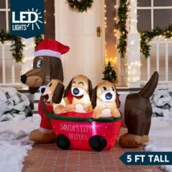 3.25 Ft H And 6.25 Ft W Long Christmas Puppy Inflatable With Built-in LEDs,Self-Inflatable For Dachshund Yard Decoration 12 3.25 Ft H And 6.25 Ft W Long Christmas Puppy Inflatable With Built-in LEDs,Self-Inflatable For Dachshund Yard Decoration -Christmas Decor Shop joyfy christmas inflatables 30209 b c3 1000