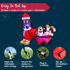 3.25 Ft H And 6.25 Ft W Long Christmas Puppy Inflatable With Built-in LEDs,Self-Inflatable For Dachshund Yard Decoration 16 3.25 Ft H And 6.25 Ft W Long Christmas Puppy Inflatable With Built-in LEDs,Self-Inflatable For Dachshund Yard Decoration -Christmas Decor Shop joyfy christmas inflatables 30209 b fa 1000