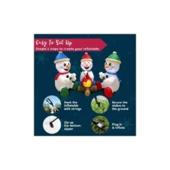 6ft Long Small Snowmen With Campfire Christmas Inflatable -Christmas Decor Shop joyfy christmas inflatables 31671 b fa 1000