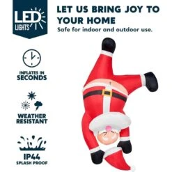6 Ft. Tall Hanging Christmas Santa Inflatables Decoration, Upside Down Santa, Blow Up Yard Decoration With Built-in LED -Christmas Decor Shop joyfy christmas inflatables 32180 b 76 1000