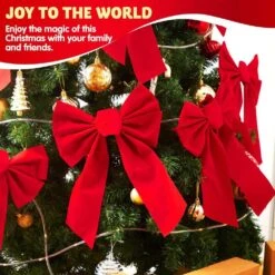 12 Pack Christmas Red Ornament Velvet Bows 13 In. Long By 9 In. Wide Decorative Christmas Bow, Wreath Garland Tree Decor 14 12 Pack Christmas Red Ornament Velvet Bows 13 In. Long By 9 In. Wide Decorative Christmas Bow, Wreath Garland Tree Decor -Christmas Decor Shop joyfy christmas ornament sets 15893 b fa 1000
