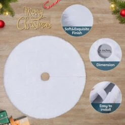 4 Ft. L White Faux Fur Christmas Tree Skirt -Christmas Decor Shop joyfy christmas tree skirts 10632 77 1000