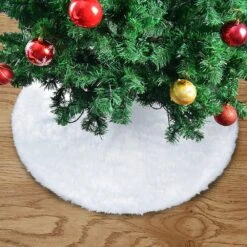 4 Ft. L White Faux Fur Christmas Tree Skirt -Christmas Decor Shop joyfy christmas tree skirts 10632 c3 1000