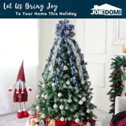 45 Inch Christmas Tree Topper Bow, Green Red White Ribbon Bow With Stripes And Dots, Large Gift Bow For Xmas Tree Topper -Christmas Decor Shop joyfy christmas tree toppers 32152 b 1f 1000