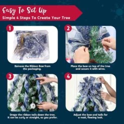 45 Inch Christmas Tree Topper Bow, Green Red White Ribbon Bow With Stripes And Dots, Large Gift Bow For Xmas Tree Topper -Christmas Decor Shop joyfy christmas tree toppers 32152 b 4f 1000