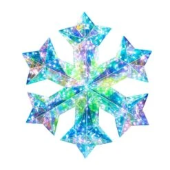 15 In Prismatic Iridescent Snowflake Light Decorations, Prismatic Christmas Decor