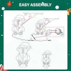 2PCS 36 In. 27 In. Lighted Plush Bear Christmas Decoration -Christmas Decor Shop karl home christmas centerpieces k1g61000520 66 1000