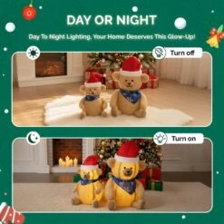 2PCS 36 In. 27 In. Lighted Plush Bear Christmas Decoration -Christmas Decor Shop karl home christmas centerpieces k1g61000520 76 1000