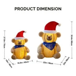 2PCS 36 In. 27 In. Lighted Plush Bear Christmas Decoration -Christmas Decor Shop karl home christmas centerpieces k1g61000520 fa 1000