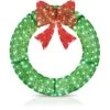 3 Ft. Pre-Lit LED Green Christmas Wreath With Bow Holiday Outdoor Indoor Decoration -Christmas Decor Shop karl home christmas garland k1g61000516 64 1000