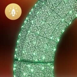 5 Ft. Green Pre-lit Outdoor Large Wreath LED Artificial Christmas Garland With Red Bows -Christmas Decor Shop karl home christmas garland k2g61000062 76 1000