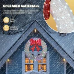 4 Ft. White Pre-lit LED Outdoor Large Wreath Artificial Christmas Garland With Red Bows 11 4 Ft. White Pre-lit LED Outdoor Large Wreath Artificial Christmas Garland With Red Bows -Christmas Decor Shop karl home christmas garland k2g61000063 1f 1000