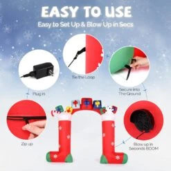 9 Ft. X 10.9 Ft. Sock Arch Christmas Inflatable With LED Lights -Christmas Decor Shop karl home christmas inflatables 278853472149 4f 1000