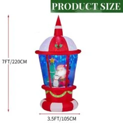 7.3 Ft. X 3.4 Ft. Lighted Lighthouse With Santa And Penguin Christmas Inflatable -Christmas Decor Shop karl home christmas inflatables k1g61000455 1f 1000