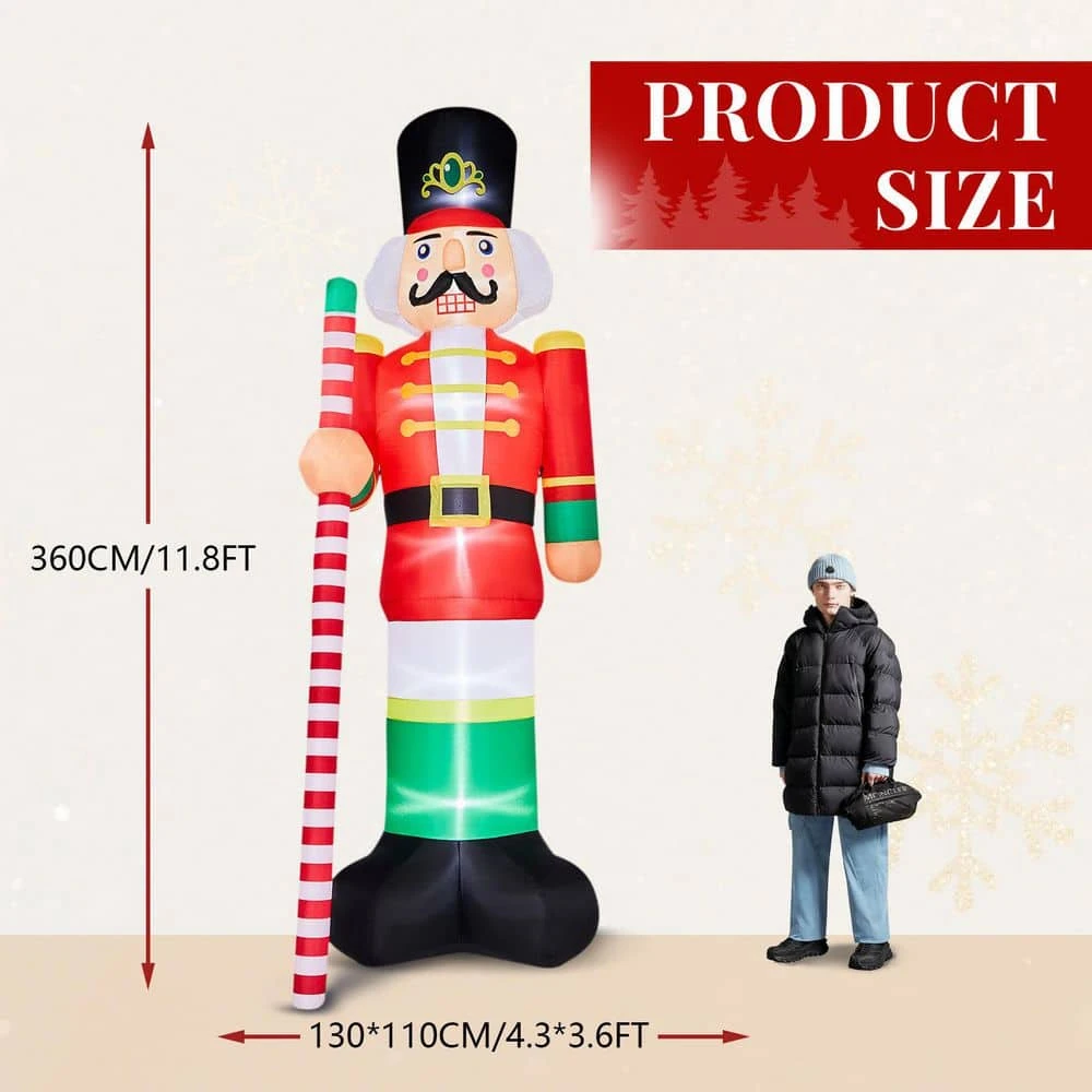 12 Ft. X 4.2 Ft. Pre-lit Giant Soldier Christmas Inflatable 6 12 Ft. X 4.2 Ft. Pre-lit Giant Soldier Christmas Inflatable - Image 4