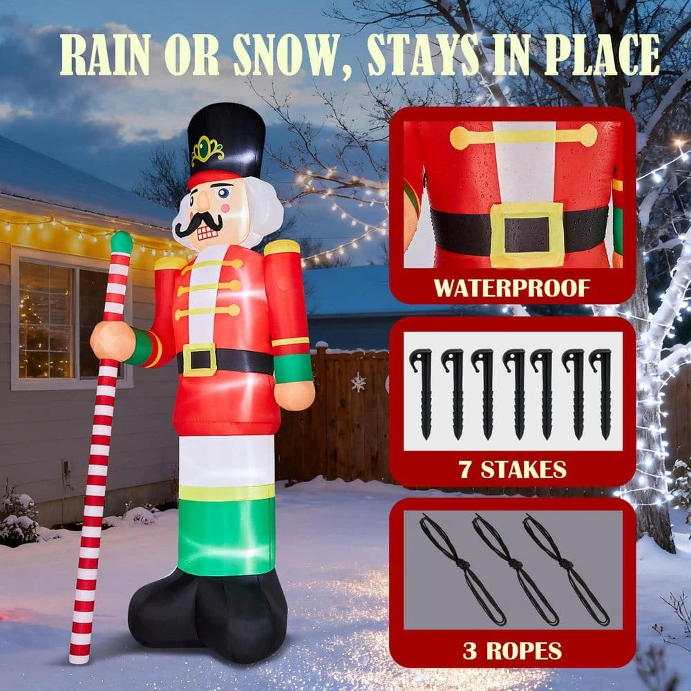 12 Ft. X 4.2 Ft. Pre-lit Giant Soldier Christmas Inflatable 7 12 Ft. X 4.2 Ft. Pre-lit Giant Soldier Christmas Inflatable - Image 5