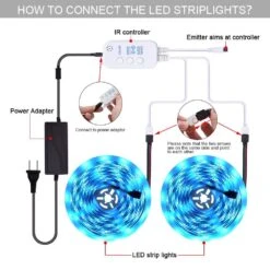 16.4 Ft. LED Colorful Lights Auto-Sensing Strip Lights With 24-Key Remote Control (2-Pack) 12 16.4 Ft. LED Colorful Lights Auto-Sensing Strip Lights With 24-Key Remote Control (2-Pack) -Christmas Decor Shop karl home christmas string lights 840794619084 1f 1000