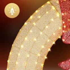 48 In. Gold Pre-Lit LED Outdoor Artificial Christmas Wreath With 315 Lights And Red Bow -Christmas Decor Shop karl home christmas wreaths k1g61000056 76 1000