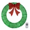 48 In. Green Pre-Lit LED Outdoor Artificial Christmas Wreath With 315 Lights And Red Bow -Christmas Decor Shop karl home christmas wreaths k1g61000060 64 1000