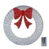 60 In. White Pre-Lit LED Artificial Christmas Wreath With Red Bow And Multi-Color Lights -Christmas Decor Shop karl home christmas wreaths k1g61000222 64 1000
