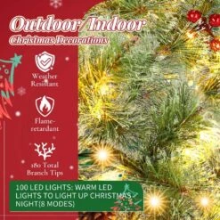 2 PCS 24in Pre-lit PVC PE Artificial Christmas Wreath With Warm Lights And Red Berries Pine Cones 17 2 PCS 24in Pre-lit PVC PE Artificial Christmas Wreath With Warm Lights And Red Berries Pine Cones -Christmas Decor Shop karl home christmas wreaths k1g61000498 76 1000