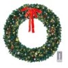 72 In. Pre-lit Artificial Christmas Wreath With Red Bow 1200 Branches 300 LED Lights -Christmas Decor Shop karl home christmas wreaths k1g61000563 64 1000