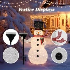 59 In. White LED Snowman Christmas Yard Decor 15 59 In. White LED Snowman Christmas Yard Decor -Christmas Decor Shop karl home christmas yard decorations k1g61000054 76 1000