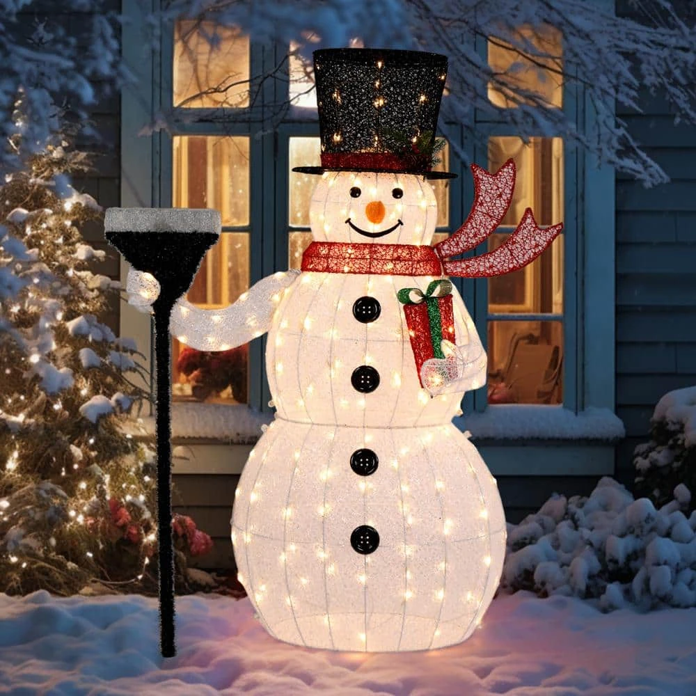 59 In. White LED Snowman Christmas Yard Decor 4 59 In. White LED Snowman Christmas Yard Decor - Image 2