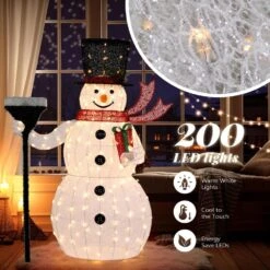 59 In. White LED Snowman Christmas Yard Decor 14 59 In. White LED Snowman Christmas Yard Decor -Christmas Decor Shop karl home christmas yard decorations k1g61000054 fa 1000