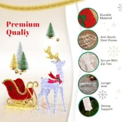 5 Ft. Lighted Reindeer With Sleigh Christmas Yard Decorations -Christmas Decor Shop karl home christmas yard decorations k1g61000431 fa 1000