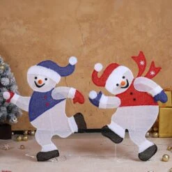2PCS 35 In. Lighted 2D Snowman Christmas Decorations 7 2PCS 35 In. Lighted 2D Snowman Christmas Decorations -Christmas Decor Shop karl home christmas yard decorations k1g61000483 4f 1000