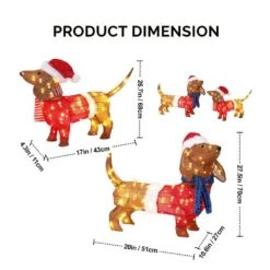 2PCS 28 In. Lighted Dachshund Dogs Christmas Decoration 13 2PCS 28 In. Lighted Dachshund Dogs Christmas Decoration -Christmas Decor Shop karl home christmas yard decorations k1g61000524 44 1000