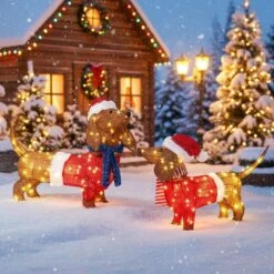 2PCS 28 In. Lighted Dachshund Dogs Christmas Decoration 11 2PCS 28 In. Lighted Dachshund Dogs Christmas Decoration -Christmas Decor Shop karl home christmas yard decorations k1g61000524 4f 1000